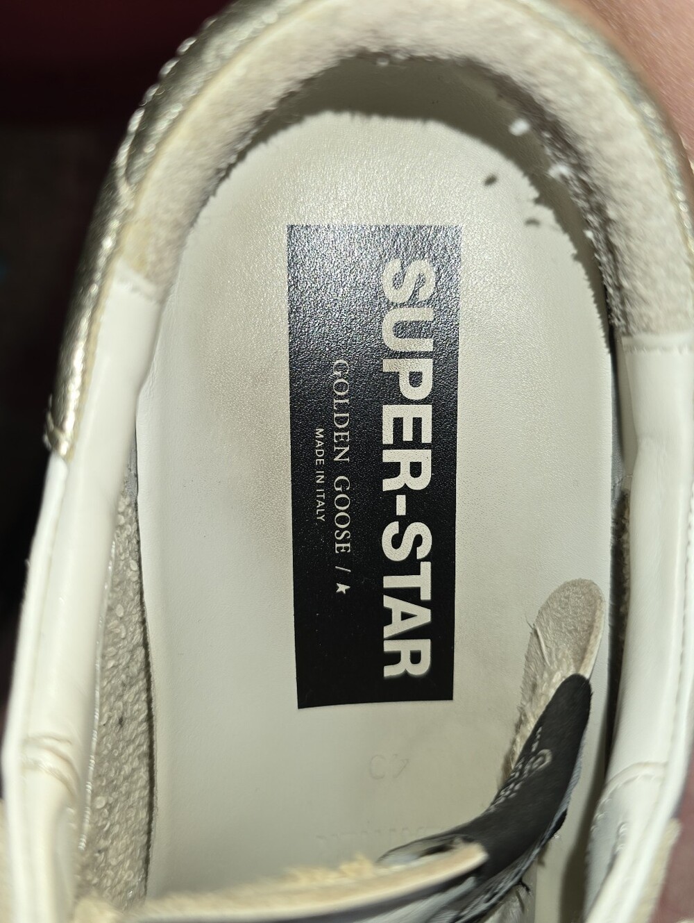 Golden Goose White/ Gold Leather Super Star Sneakers  sz 40 - Picture 8 of 11